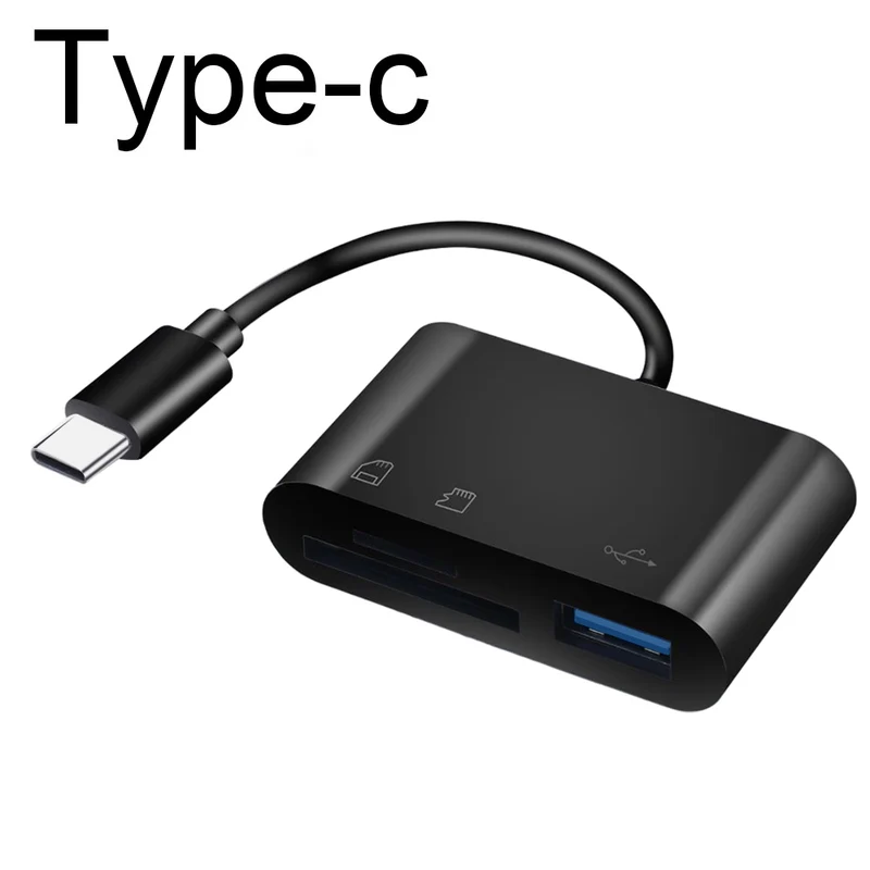 Hurtig 3-i-1 Kortlæser til USB-C med OTG Funktion