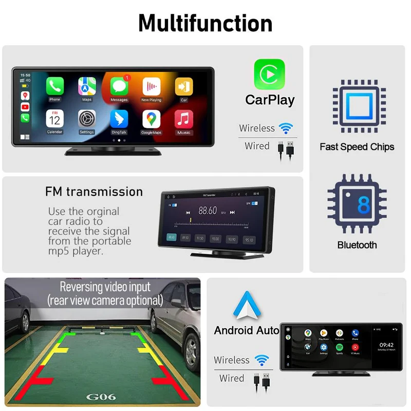 10.26" Multimedieskærm med Trådløs CarPlay & Bluetooth