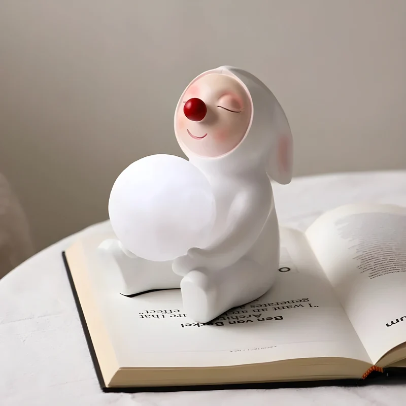 USB-opladelig Kaninlampe med Blidt LED-lys for Hygge