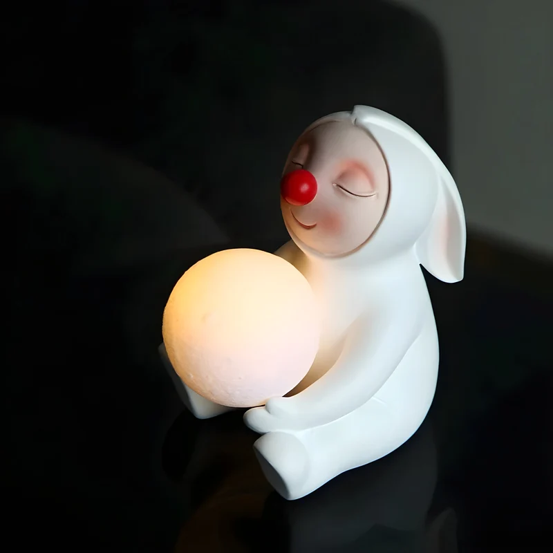 USB-opladelig Kaninlampe med Blidt LED-lys for Hygge