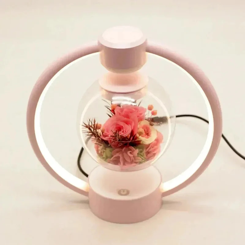 Svævende Blomsterlampe med Magnetisk Elegance og Varmt Lys