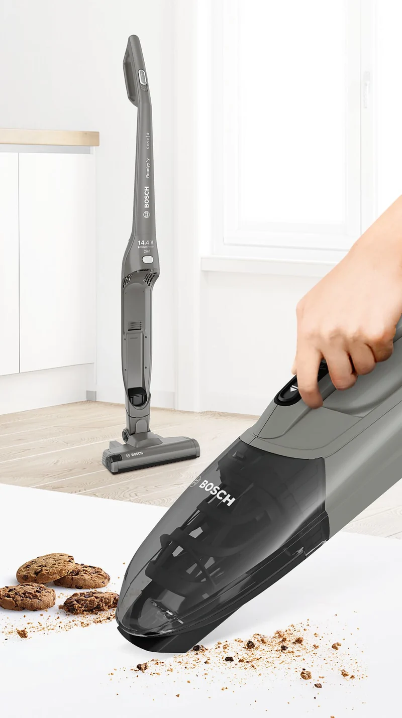 Bosch Serie 2 BBHF214G upprättstående dammsugare och elektrisk sopborste 2-in-1 stick vacuum Batteri Torr Utan påse Grå