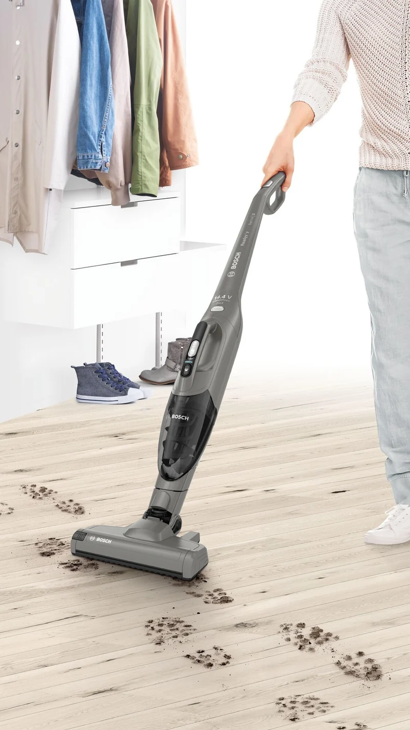 Bosch Serie 2 BBHF214G upprättstående dammsugare och elektrisk sopborste 2-in-1 stick vacuum Batteri Torr Utan påse Grå