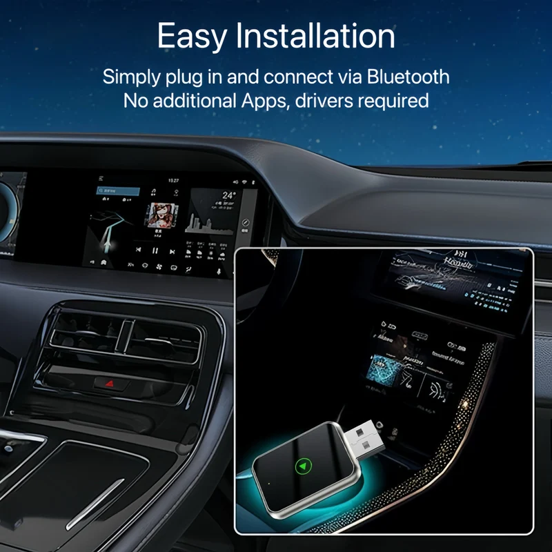 Trådløs CarPlay-adapter til biler med indbygget CarPlay og Android Auto