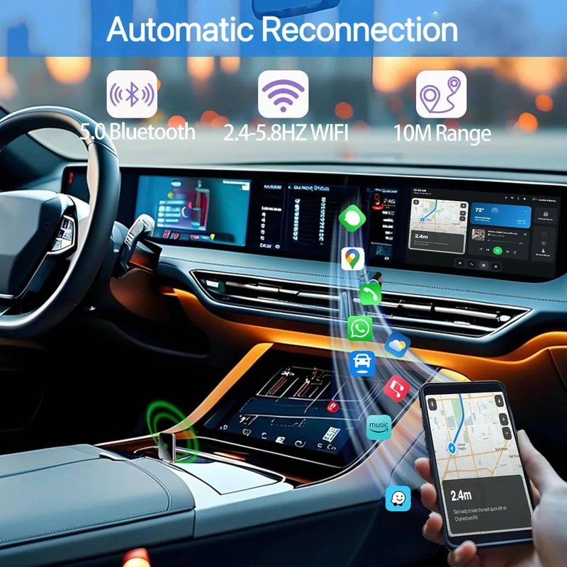 Trådløs CarPlay-adapter til biler med indbygget CarPlay og Android Auto