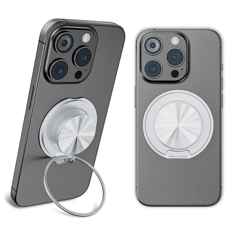 Magnetisk telefonstand med grip og spejl til nem håndtering