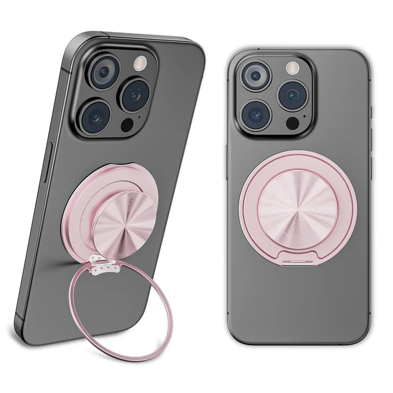 Magnetisk telefonstand med grip og spejl til nem håndtering