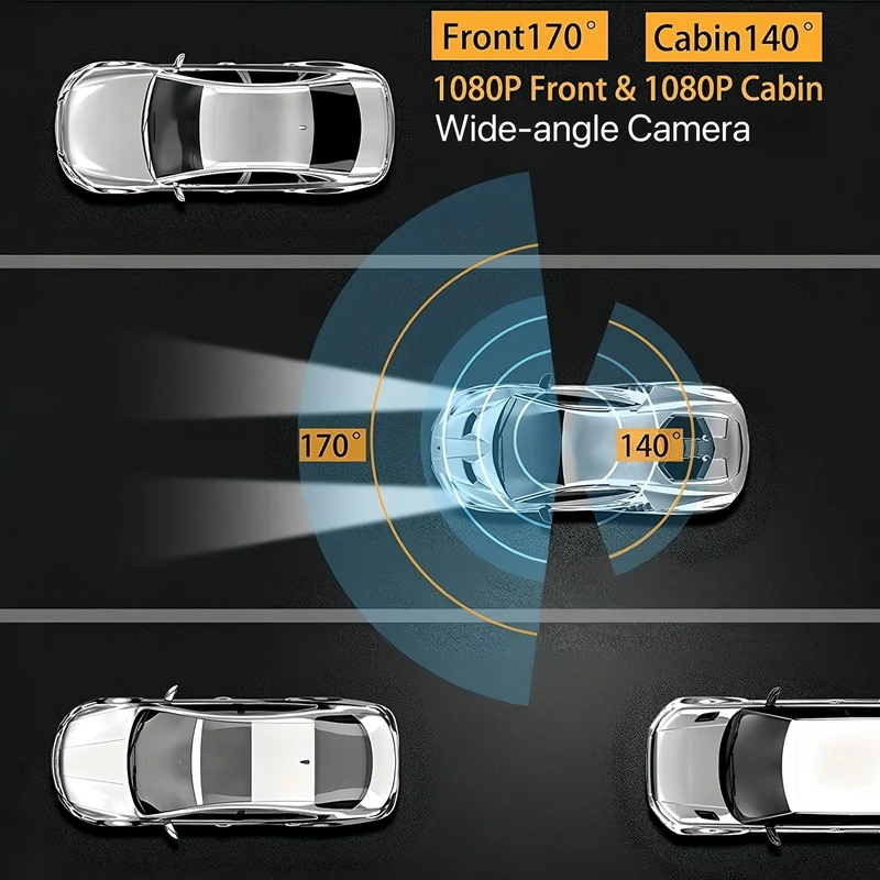 Dual 1080P Dash Cam til sikker kørsel og indvendig overvågning