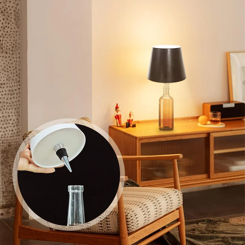 Trådløs flaske-lampe med berøringsdæmper til hyggelig belysning