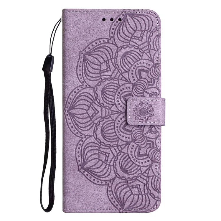 Elegant flip-læderetui med mandala-præg til iPhone 15 Plus