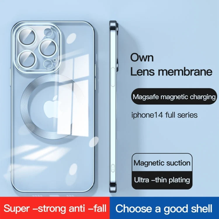Elegant mobiltelefoncover med linsebeskyttelse til iPhone 15 Plus – magnetisk og elektroplateret i rosaguld