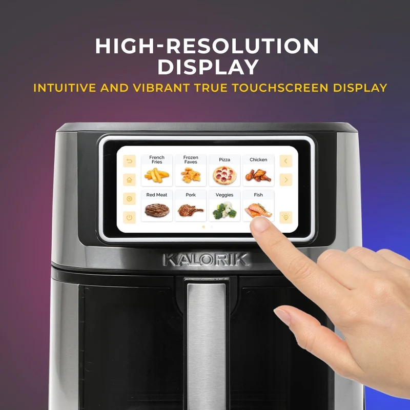 Kalorik VIVID TOUCH 7 Quart High-Resolution Touchscreen Air Fryer with Window