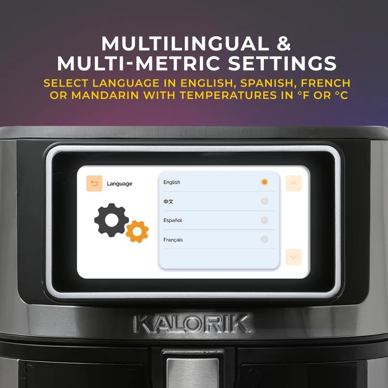 Kalorik VIVID TOUCH 7 Quart High-Resolution Touchscreen Air Fryer with Window
