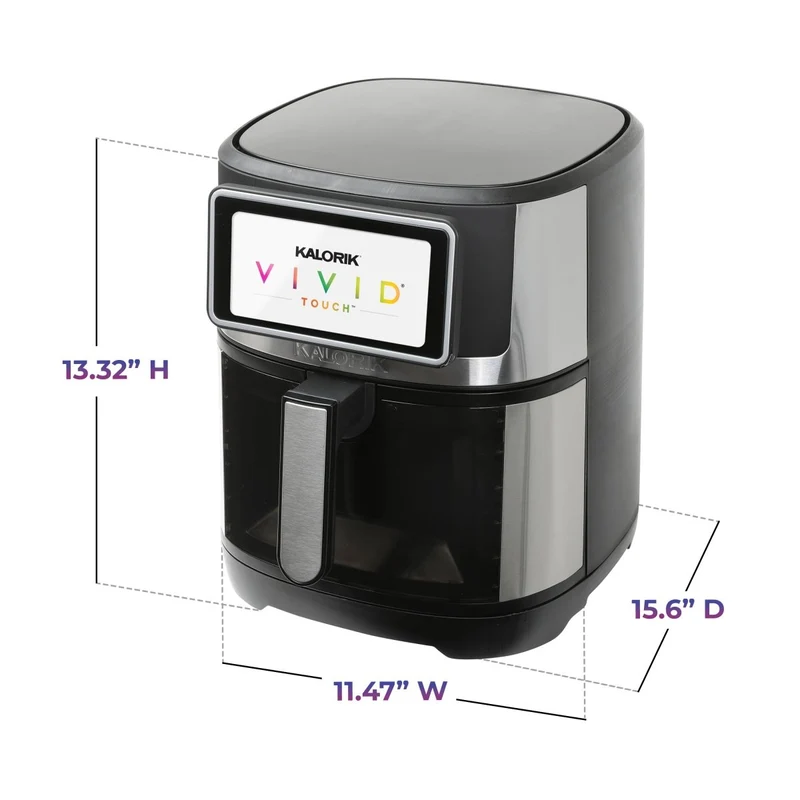 Kalorik VIVID TOUCH 7 Quart High-Resolution Touchscreen Air Fryer with Window