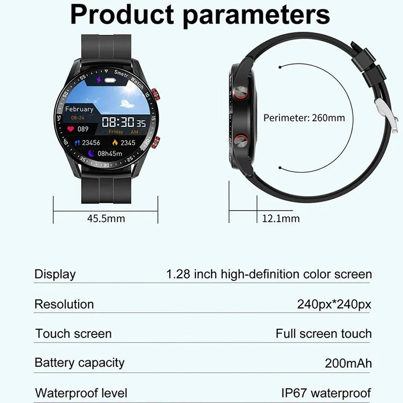 Smartwatch til mænd med sundhedsovervågning og vandtæt design