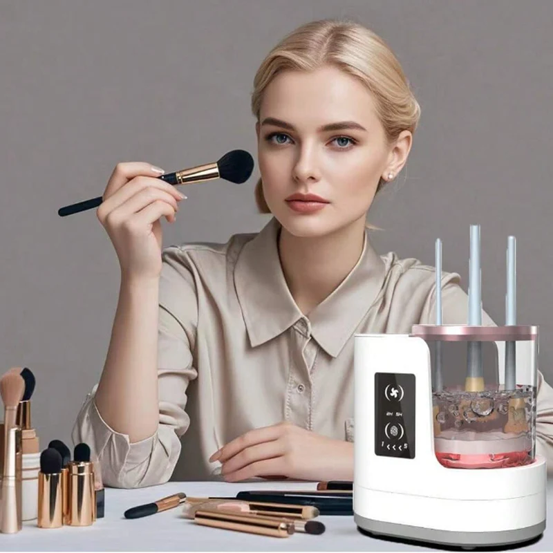 Effektiv Elektrisk Makeup Pensel Rengører - Renser Hurtigt og Nemt