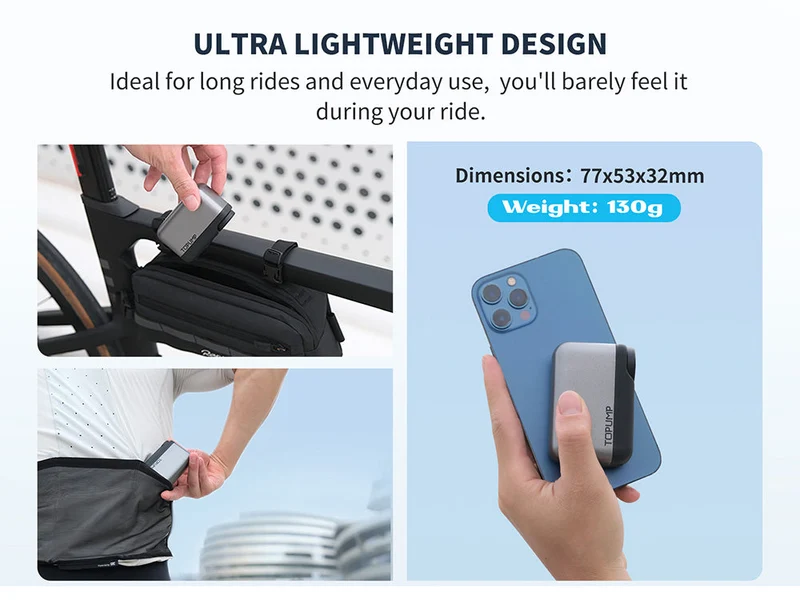 Effektiv Mini Cykelpumpe med Hurtigopladning og Auto-Stop