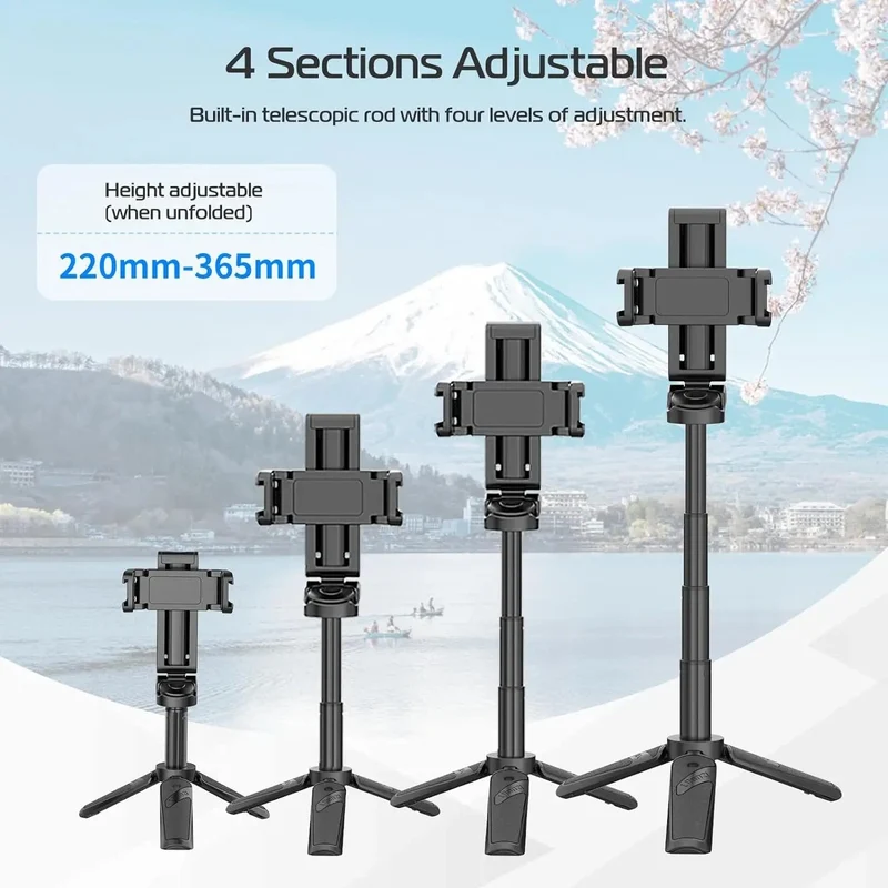 Stabil Selfie Stang med Tripod – Perfekte Billeder Hver Gang