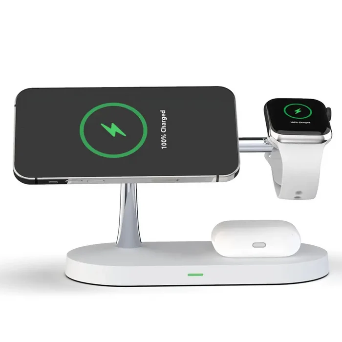 Smart 5-i-1 Opladningsstation med Nattelys – Effektiv og Pladsbesparende