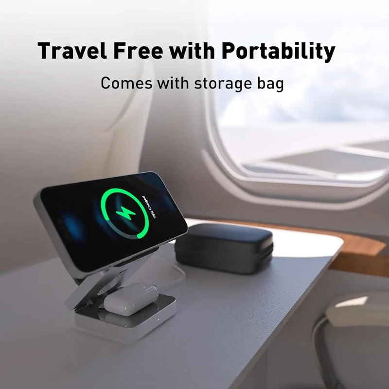 3-i-1 Hurtig Magnetisk Trådløs Oplader til iPhone, AirPods & Apple Watch