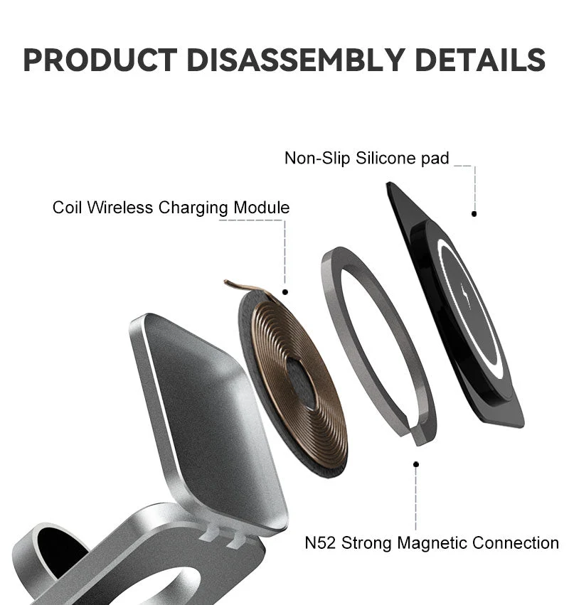 3-i-1 Hurtig Magnetisk Trådløs Oplader til iPhone, AirPods & Apple Watch