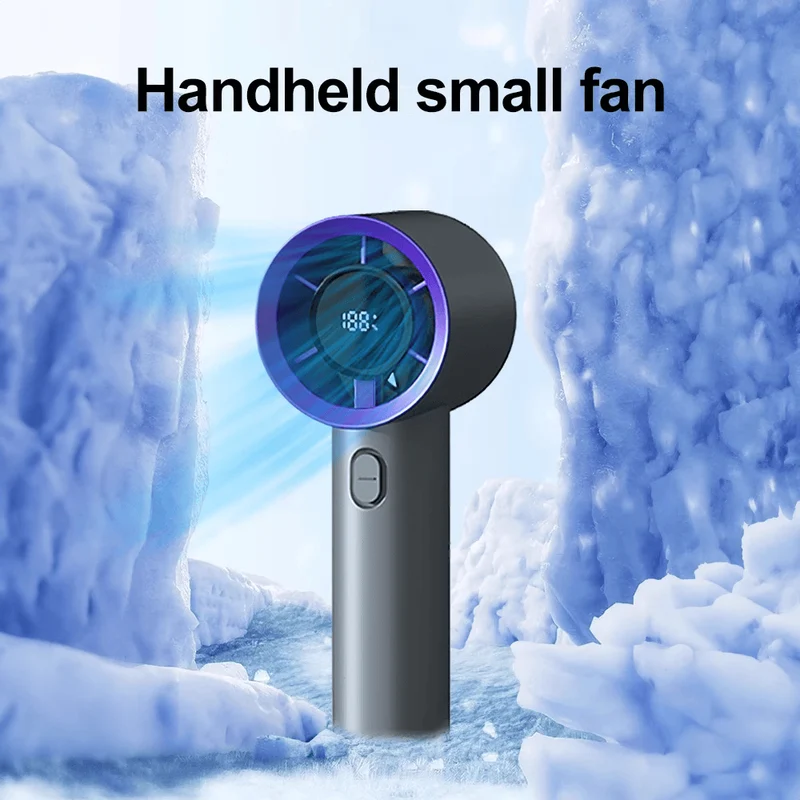 Bærbar Mini Håndventilator med LED Display - Komfort Hvor Som Helst