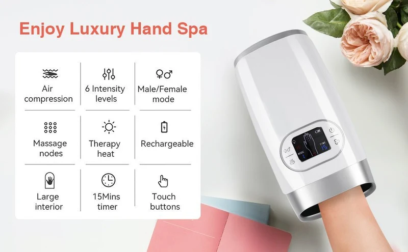 Trådløs Håndmassager med Kompression – Lindre Smerter Hurtigt