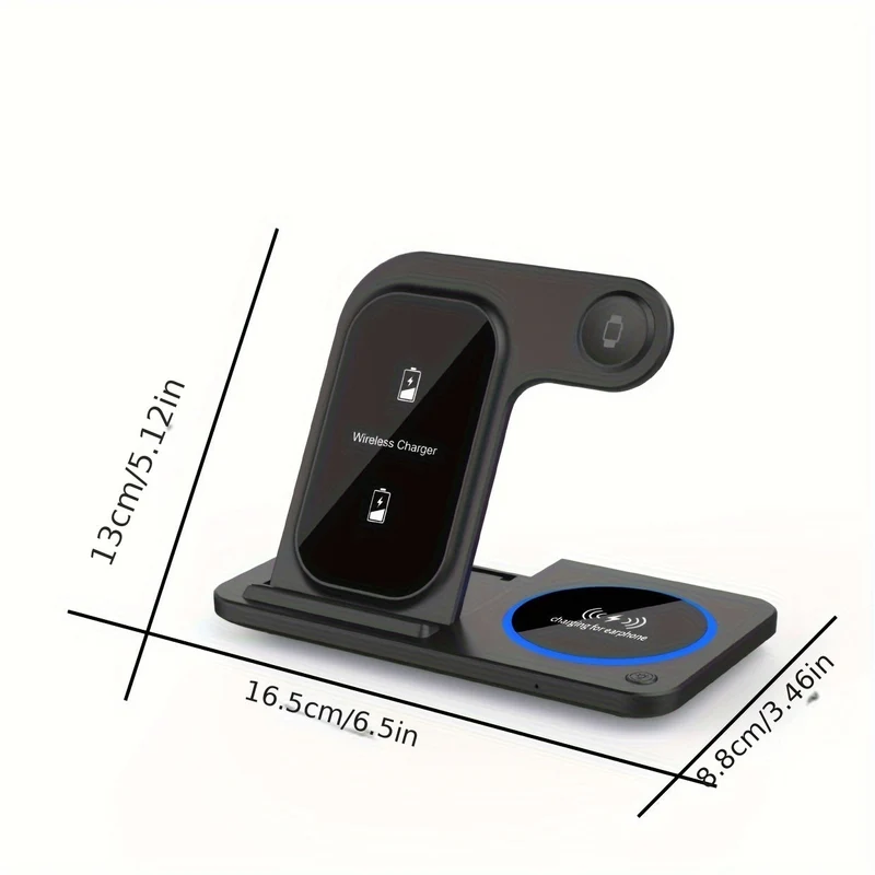 Trådløs Opladerstation – Hurtig 3 i 1 Dock til iPhone, AirPods & Watch