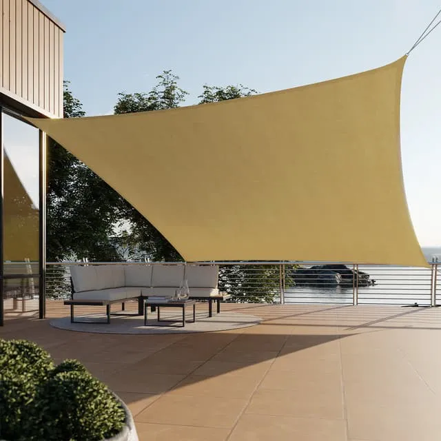 Tectake Sun Shade Sail Square 5 x 5 m Beige