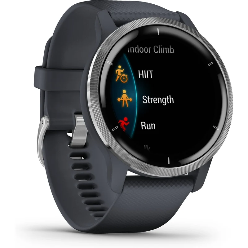 Garmin Venu 2 GPS Smartwatch, Granite Silver Blue