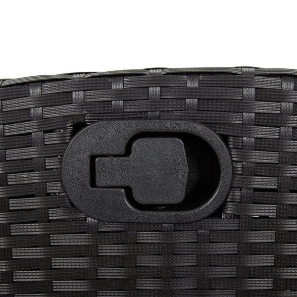 vidaXL Reclining Patio Chairs 2 pcs with Footrest Black Poly Rattan
