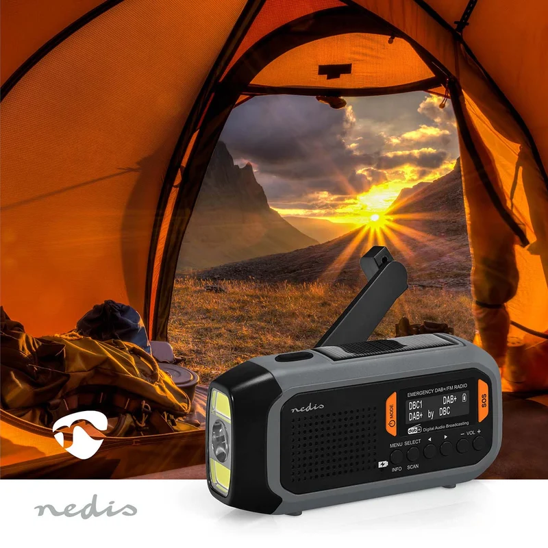 Noodradio Draagbaar Model - DAB+ / FM - Batterij Gevoed / Netvoeding / Solar Powered