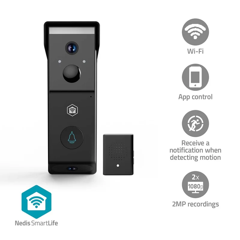 SmartLife Videodeurbel Batterij Gevoed - 2x Full HD 1080p - Cloud Opslag (optioneel) / microSD (niet inbegrepen)