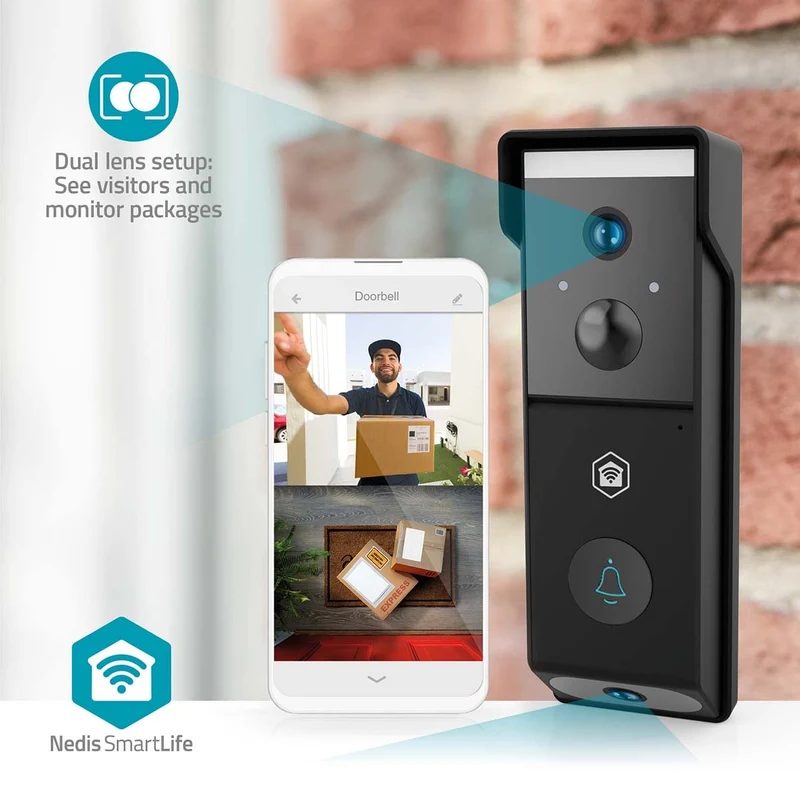 SmartLife Videodeurbel Batterij Gevoed - 2x Full HD 1080p - Cloud Opslag (optioneel) / microSD (niet inbegrepen)