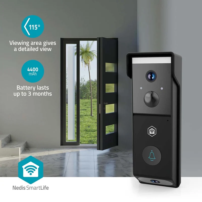 SmartLife Videodeurbel Batterij Gevoed - 2x Full HD 1080p - Cloud Opslag (optioneel) / microSD (niet inbegrepen)