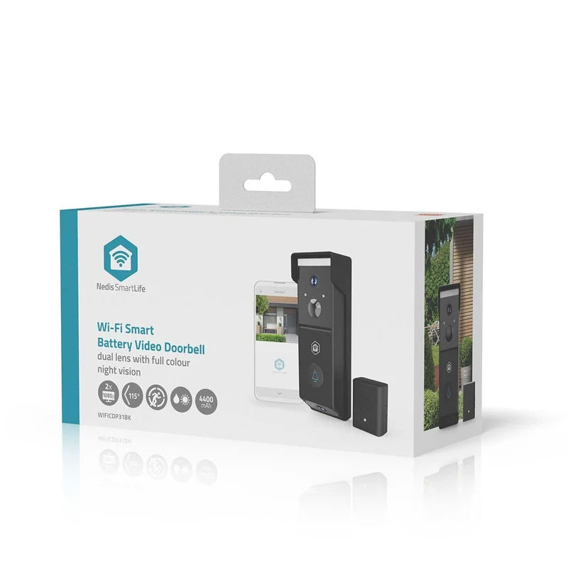 SmartLife Videodeurbel Batterij Gevoed - 2x Full HD 1080p - Cloud Opslag (optioneel) / microSD (niet inbegrepen)