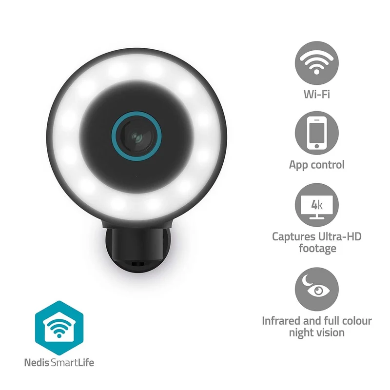 SmartLife Camera voor Buiten Spotlight - 4K / 3840x2160 - IP65