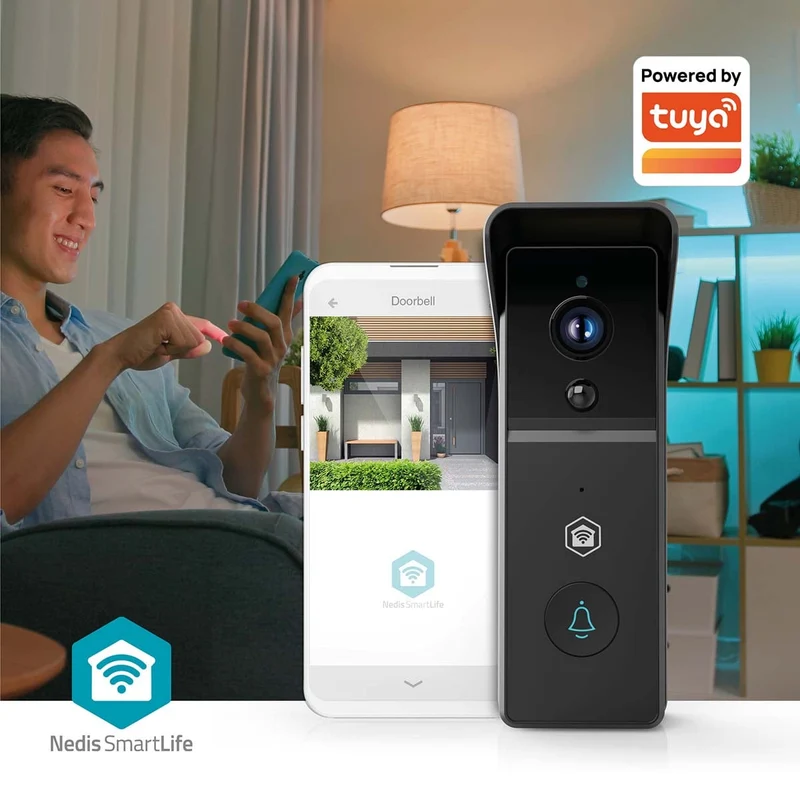 SmartLife Videodeurbel Batterij Gevoed - 3MP Full HD 1296p - Cloud Opslag (optioneel) / microSD (niet inbegrepen)