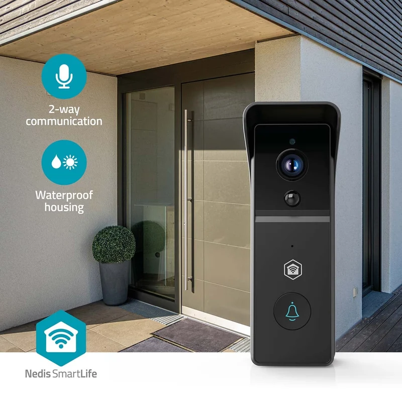 SmartLife Videodeurbel Batterij Gevoed - 3MP Full HD 1296p - Cloud Opslag (optioneel) / microSD (niet inbegrepen)