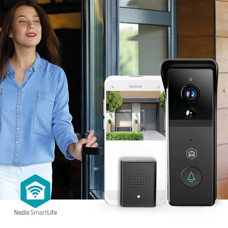 SmartLife Videodeurbel Batterij Gevoed - 3MP Full HD 1296p - Cloud Opslag (optioneel) / microSD (niet inbegrepen)