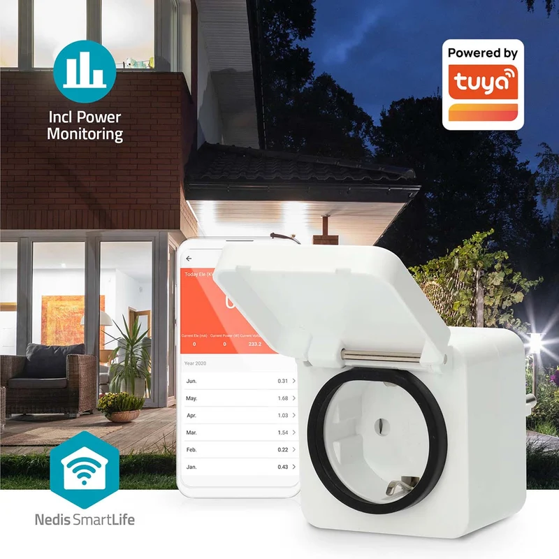 SmartLife Slimme Stekker Wi-Fi - IP44 - Energiemeter