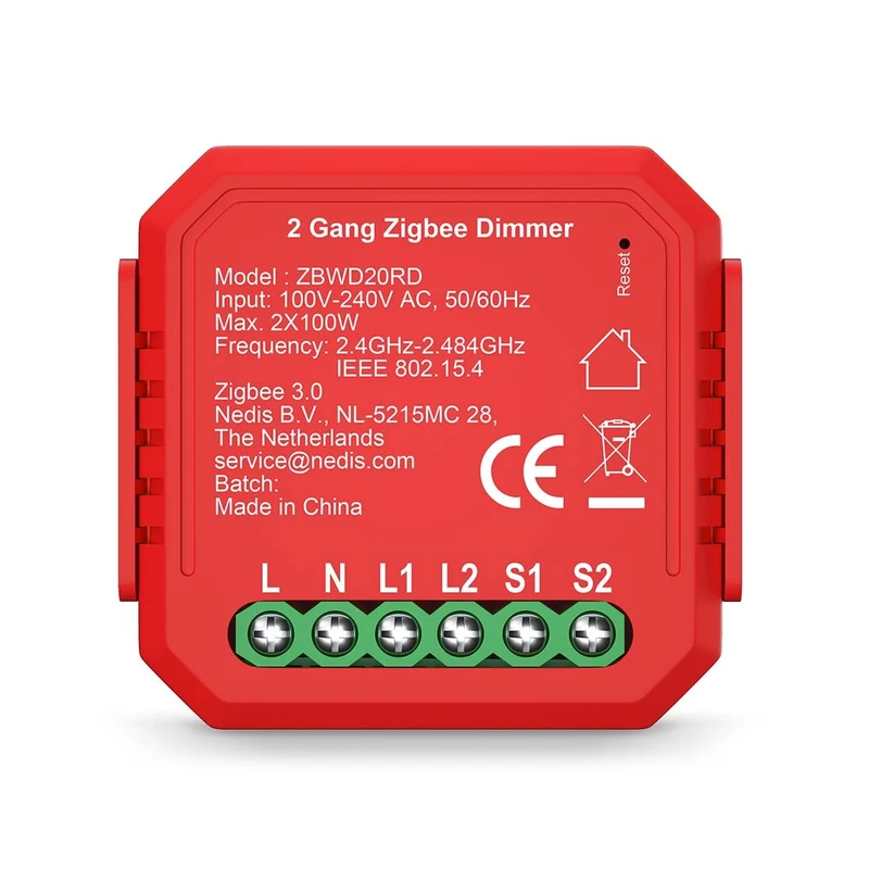 SmartLife inbouwmodule Zigbee 3.0 - Dubbele Triac Dimmer - 2 x 100W