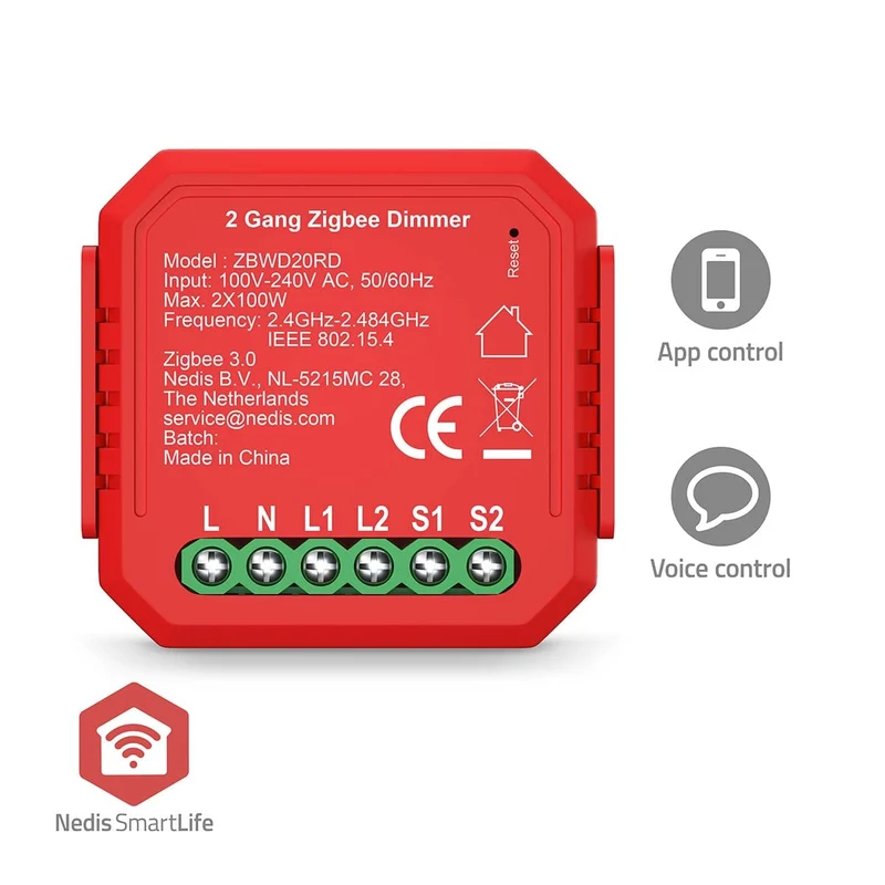 SmartLife inbouwmodule Zigbee 3.0 - Dubbele Triac Dimmer - 2 x 100W