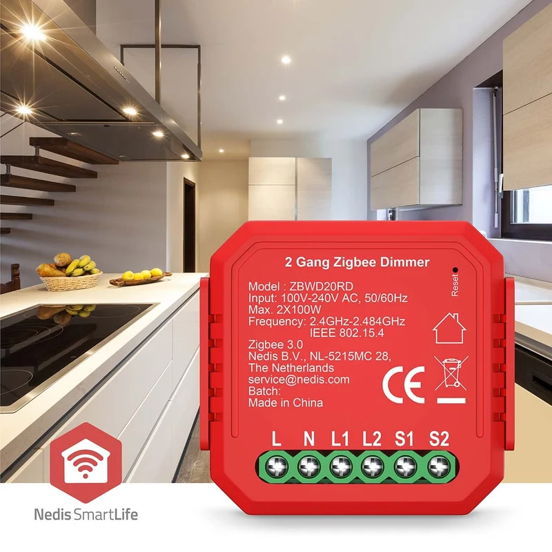 SmartLife inbouwmodule Zigbee 3.0 - Dubbele Triac Dimmer - 2 x 100W