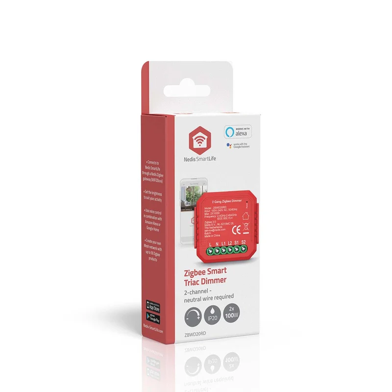 SmartLife inbouwmodule Zigbee 3.0 - Dubbele Triac Dimmer - 2 x 100W