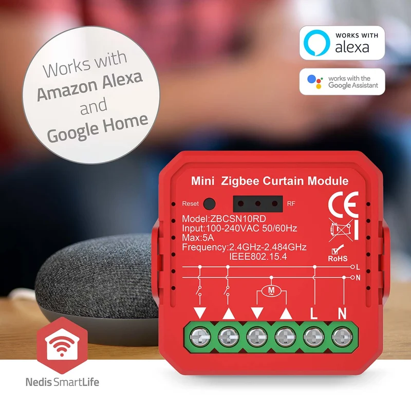 SmartLife inbouwmodule Zigbee 3.0 - Rolluiken/jaloezieën - 1000W