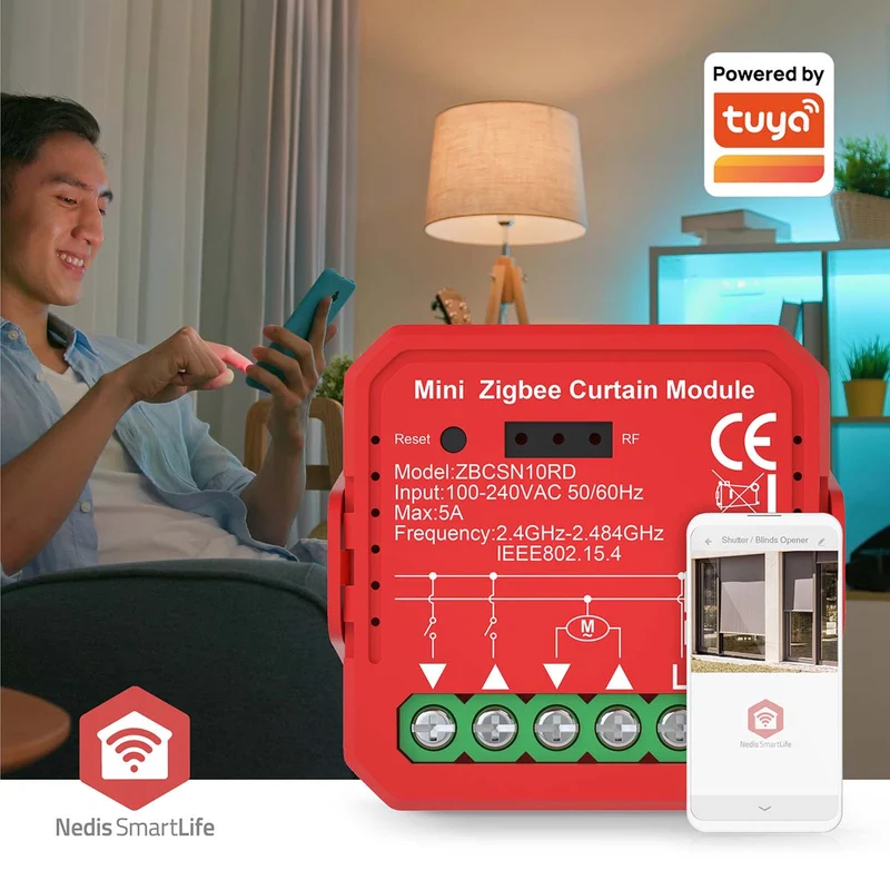 SmartLife inbouwmodule Zigbee 3.0 - Rolluiken/jaloezieën - 1000W
