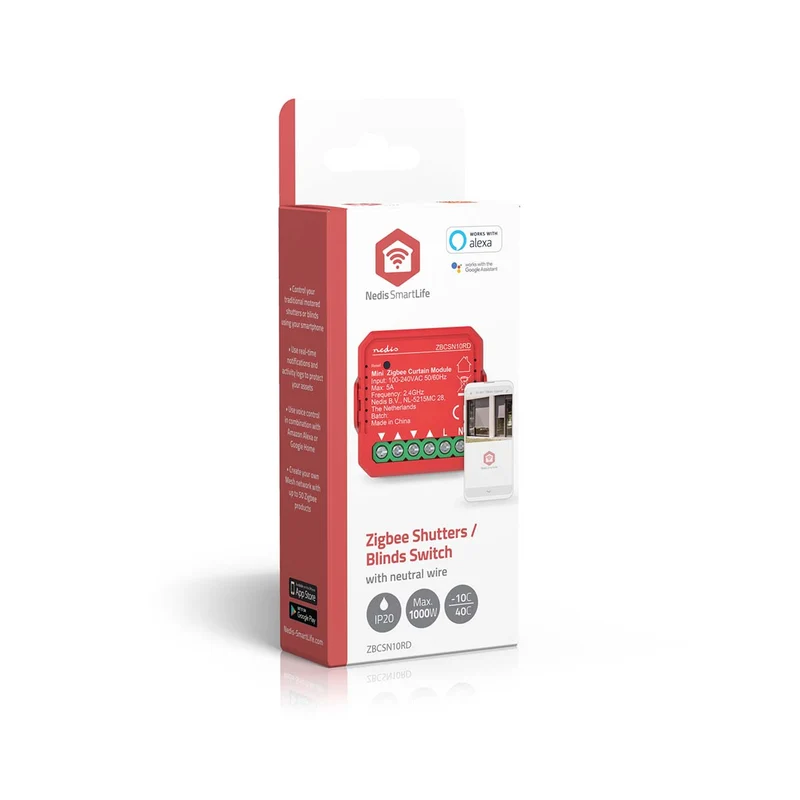 SmartLife inbouwmodule Zigbee 3.0 - Rolluiken/jaloezieën - 1000W