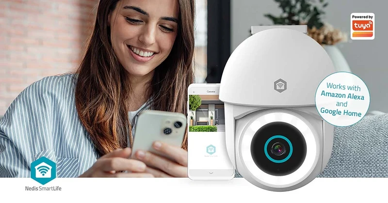 SmartLife Camera voor Buiten Spotlight - 3MP Full HD 1296p - Pan tilt