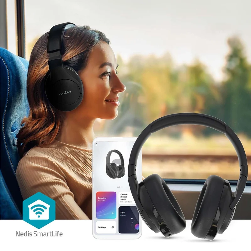 Draadloze Over-ear Koptelefoon Batterij 1 werkingstijd standaard verbruik: 1680 min - Ingebouwde microfoon - Drukbediening